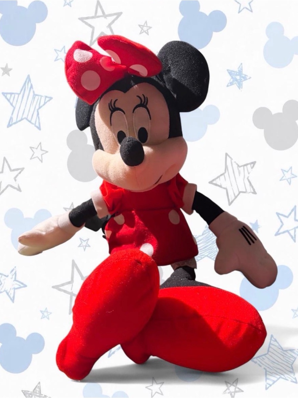 Disney Minnie Mouse plush backpack- Red Bow, Red Dress, Black Ears